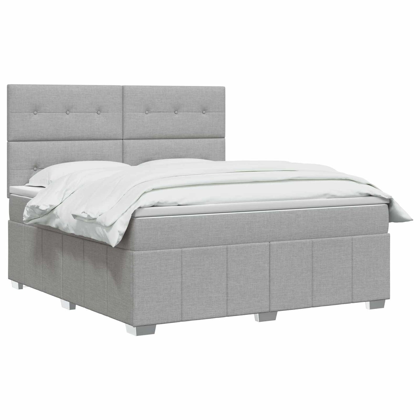 Boxspring ágy matraccal Világosszürke 160 x 200 cm Szövet