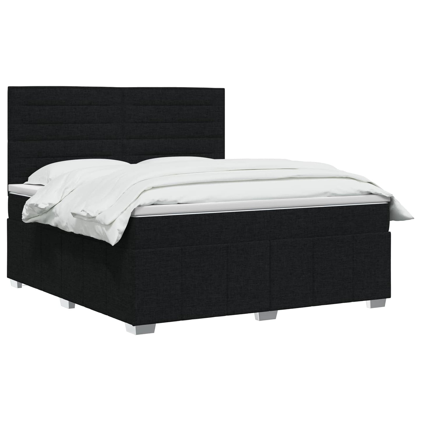 Boxspring ágy matraccal fejtámlával Fekete 180 x 200 cm Szövet