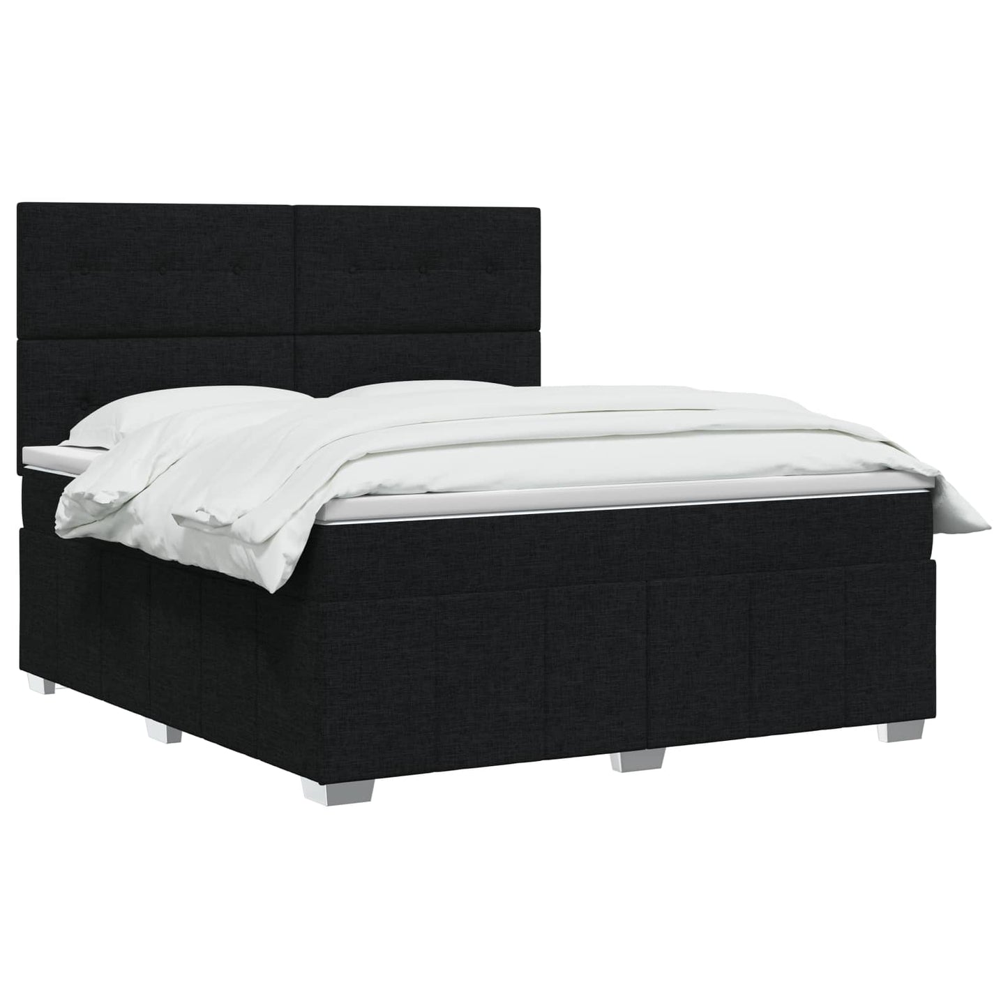 Boxspring ágy matraccal fejtámlával Fekete 180 x 200 cm Szövet