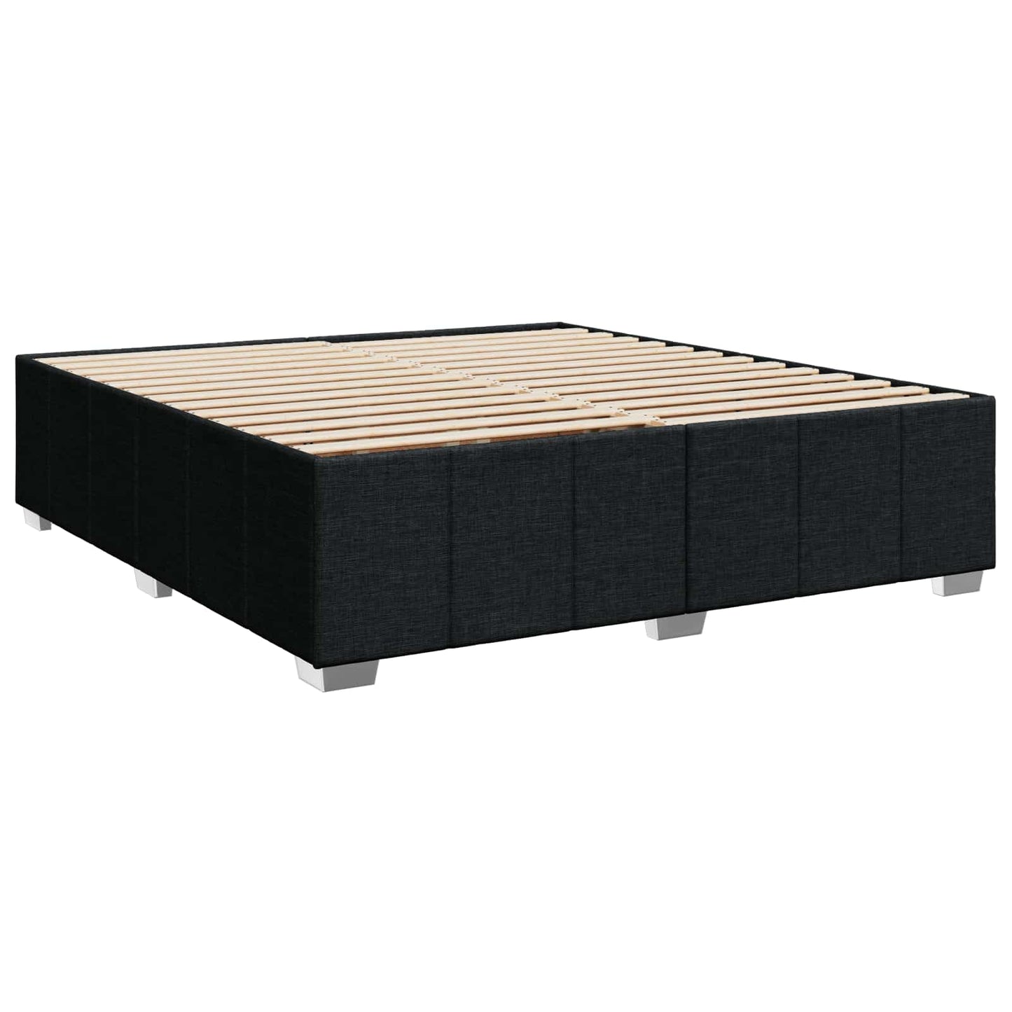 Boxspring ágy matraccal fejtámlával Fekete 200 x 200 cm Szövet