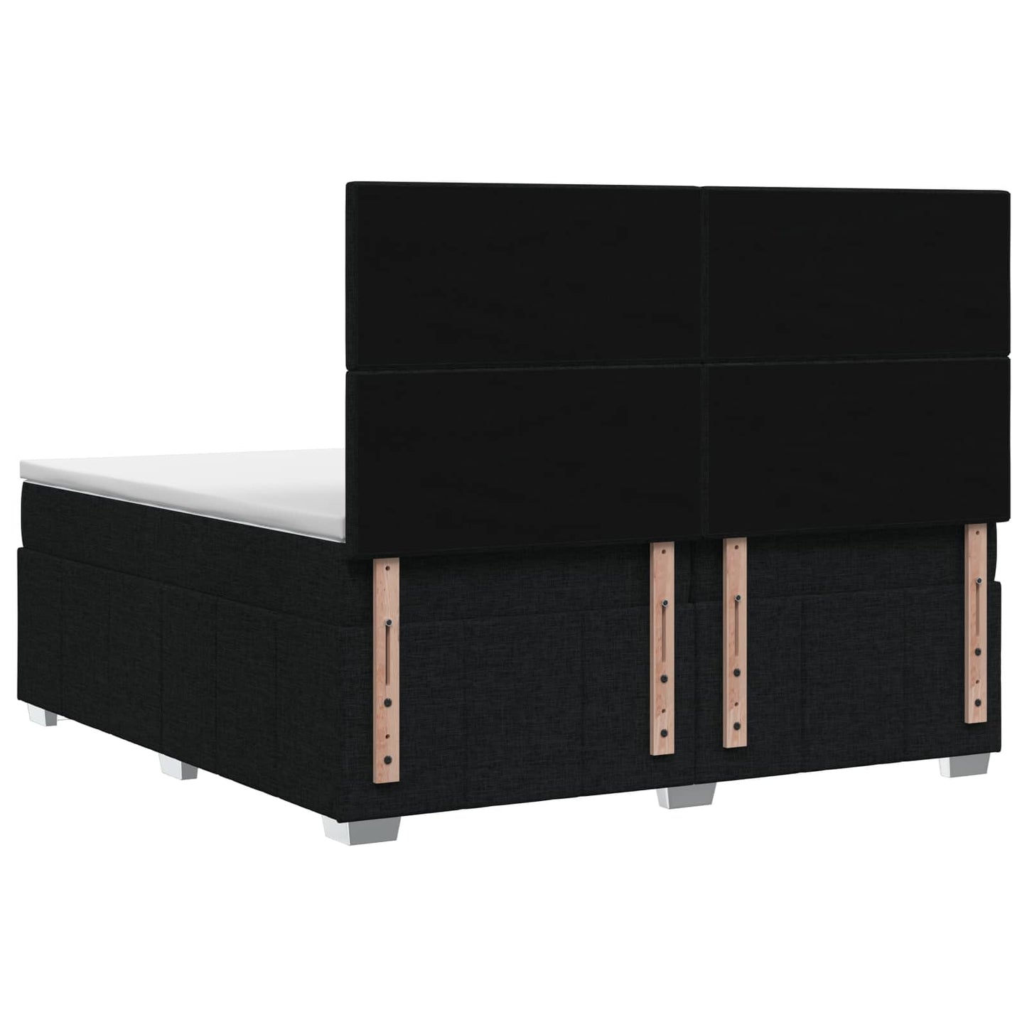 Boxspring ágy matraccal fejtámlával Fekete 200 x 200 cm Szövet