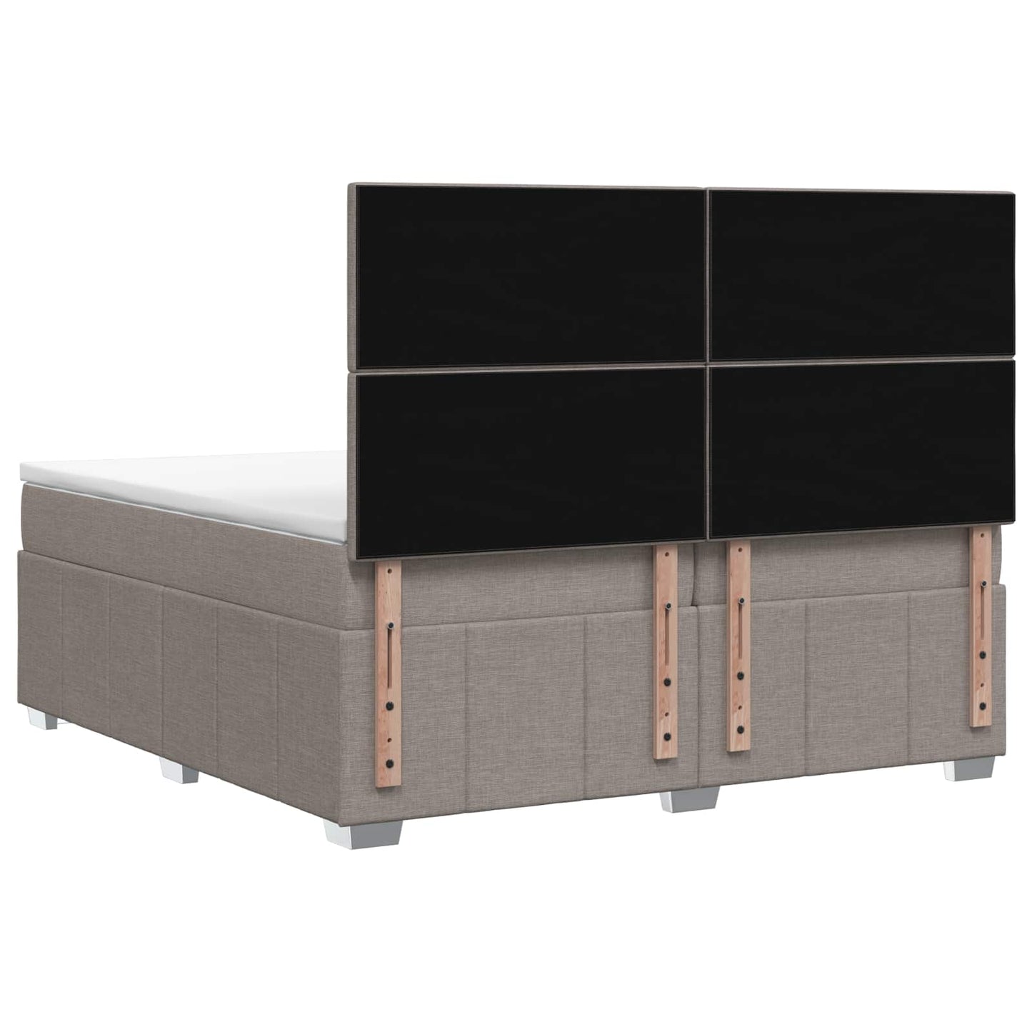 Boxspring ágy matraccal Tópszínű 200 x 200 cm Szövet