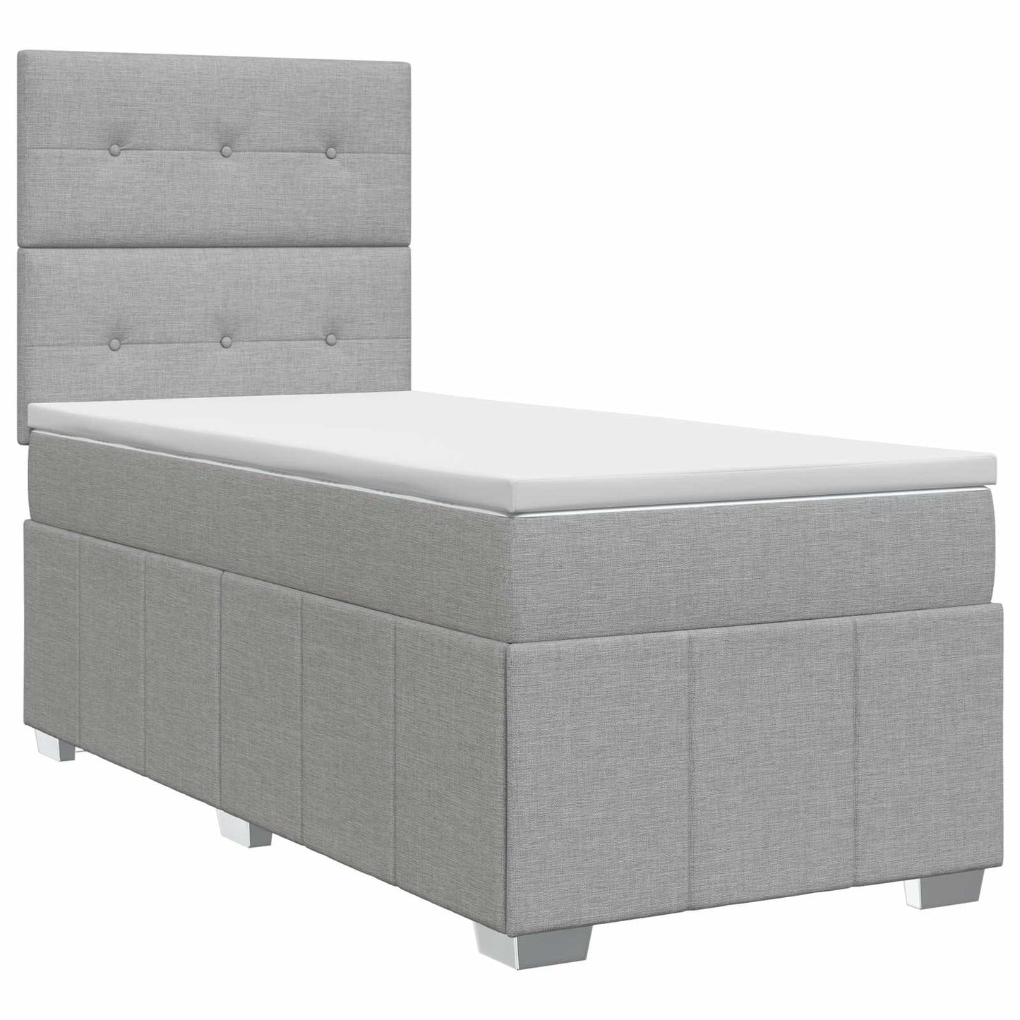 Boxspring ágy matraccal Világosszürke Egyszemélyes Szövet