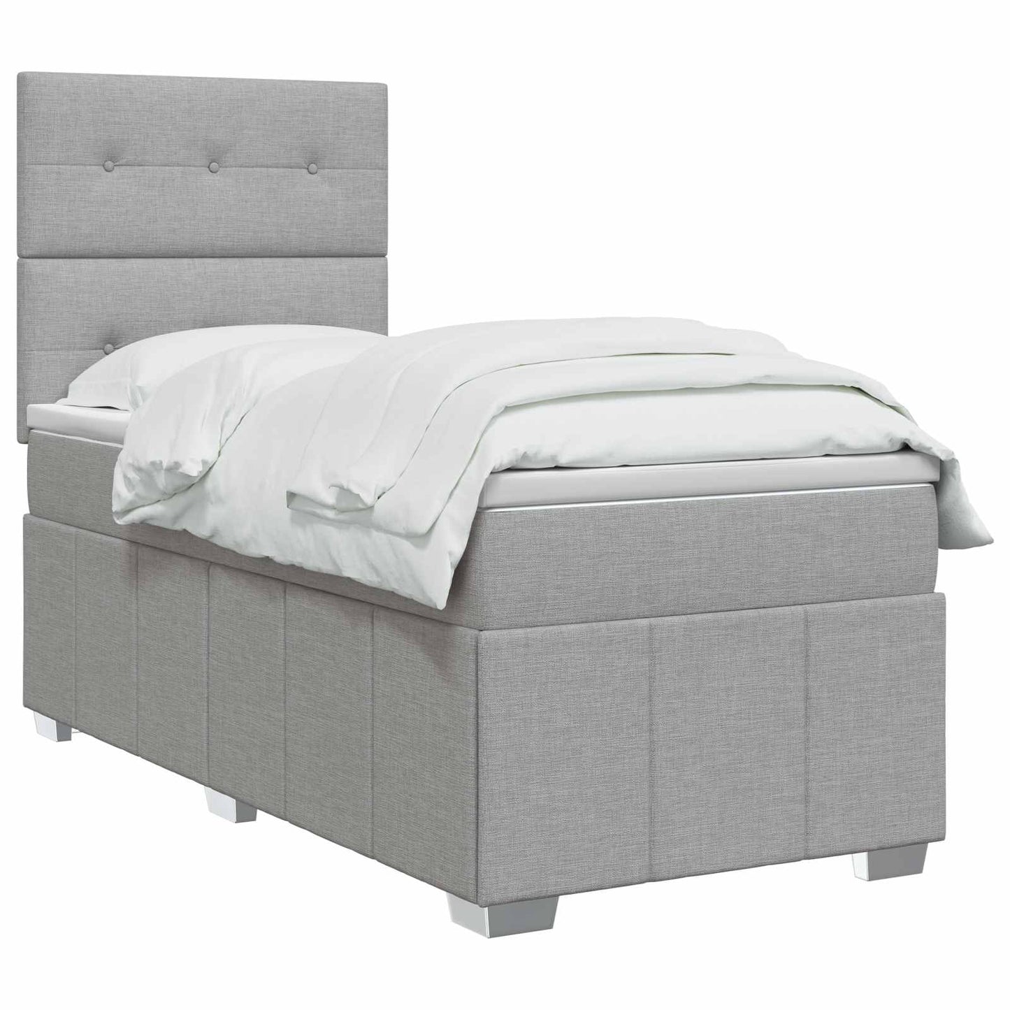 Boxspring ágy matraccal Világosszürke Egyszemélyes Szövet