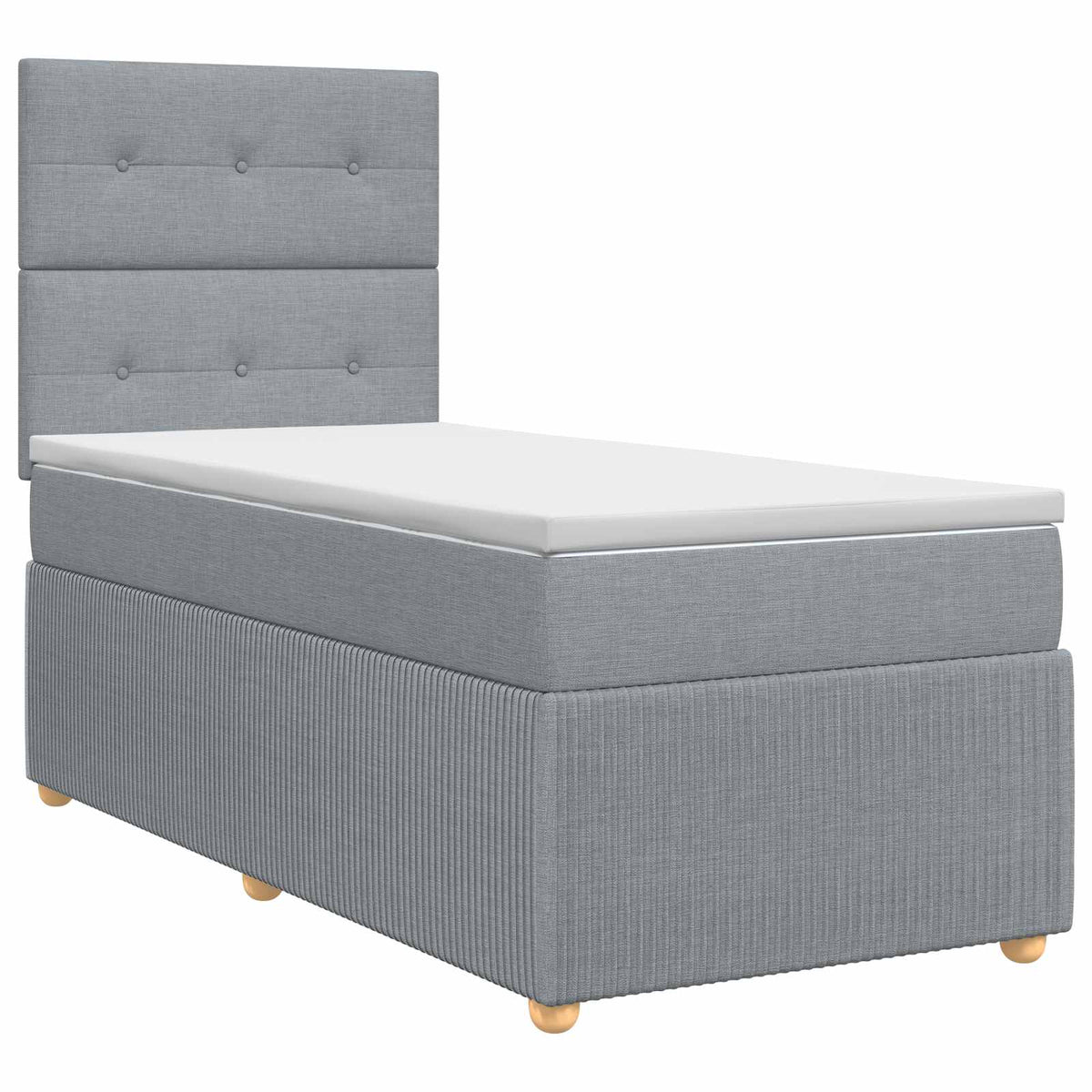 Boxspring ágy matraccal Világosszürke 80 x 200 cm Szövet