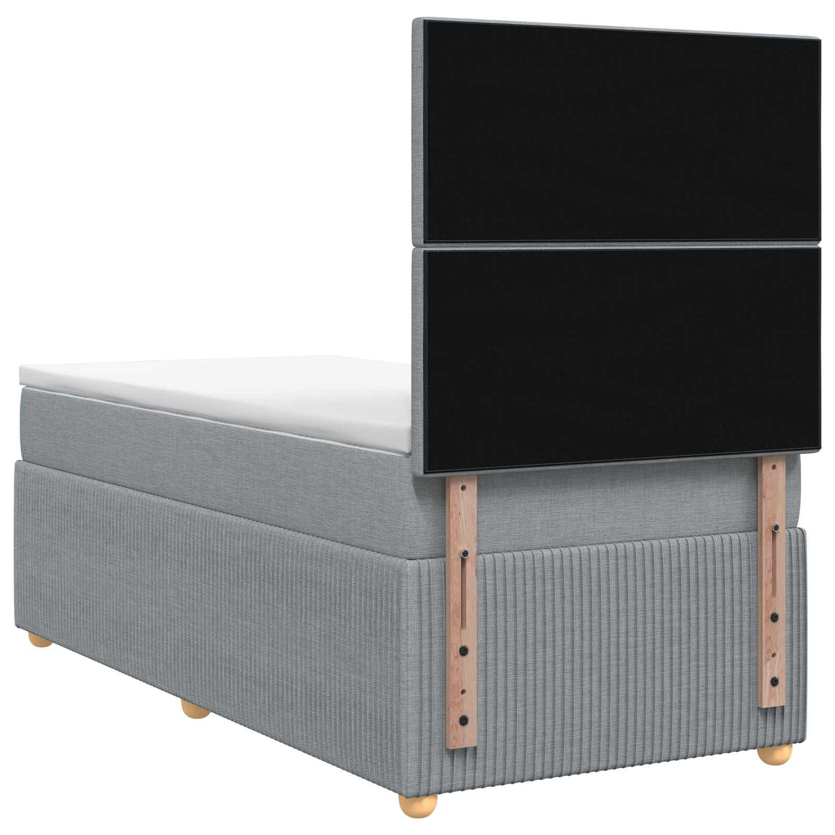 Boxspring ágy matraccal Világosszürke 80 x 200 cm Szövet