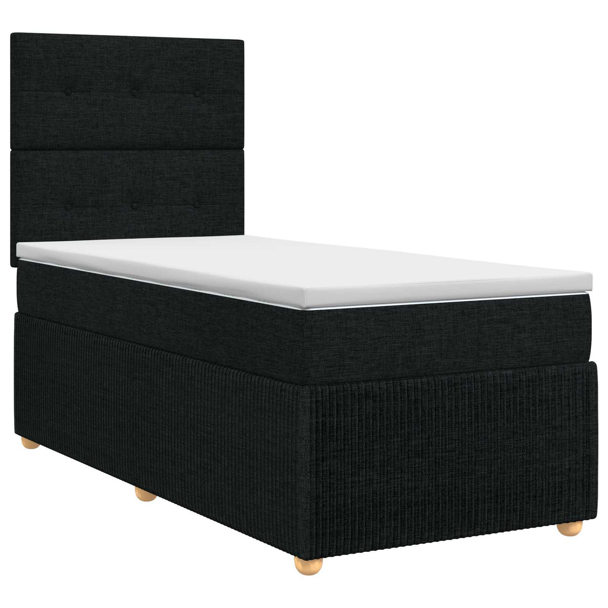 Boxspring ágy matraccal fejtámlával Fekete 80 x 200 cm Szövet