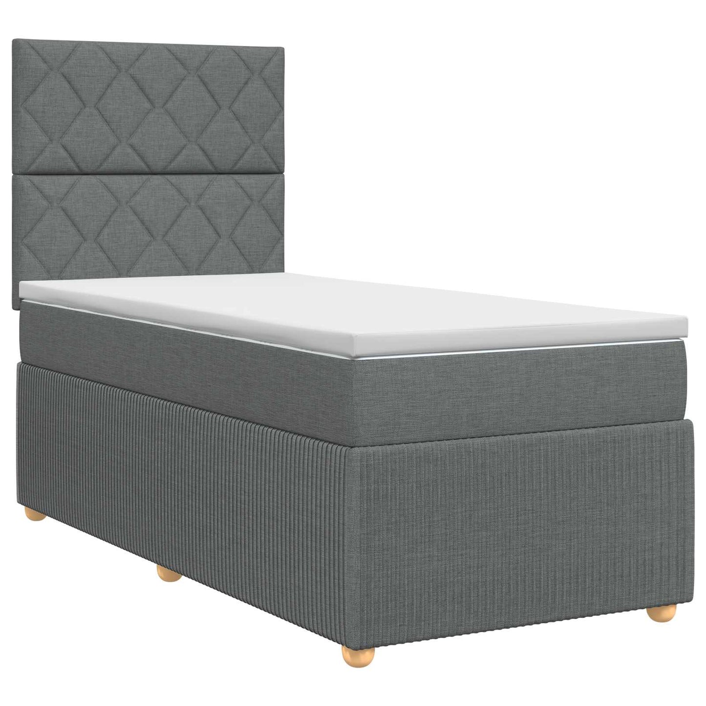 Boxspring ágy matraccal Sötétszürke 80 x 200 cm Szövet