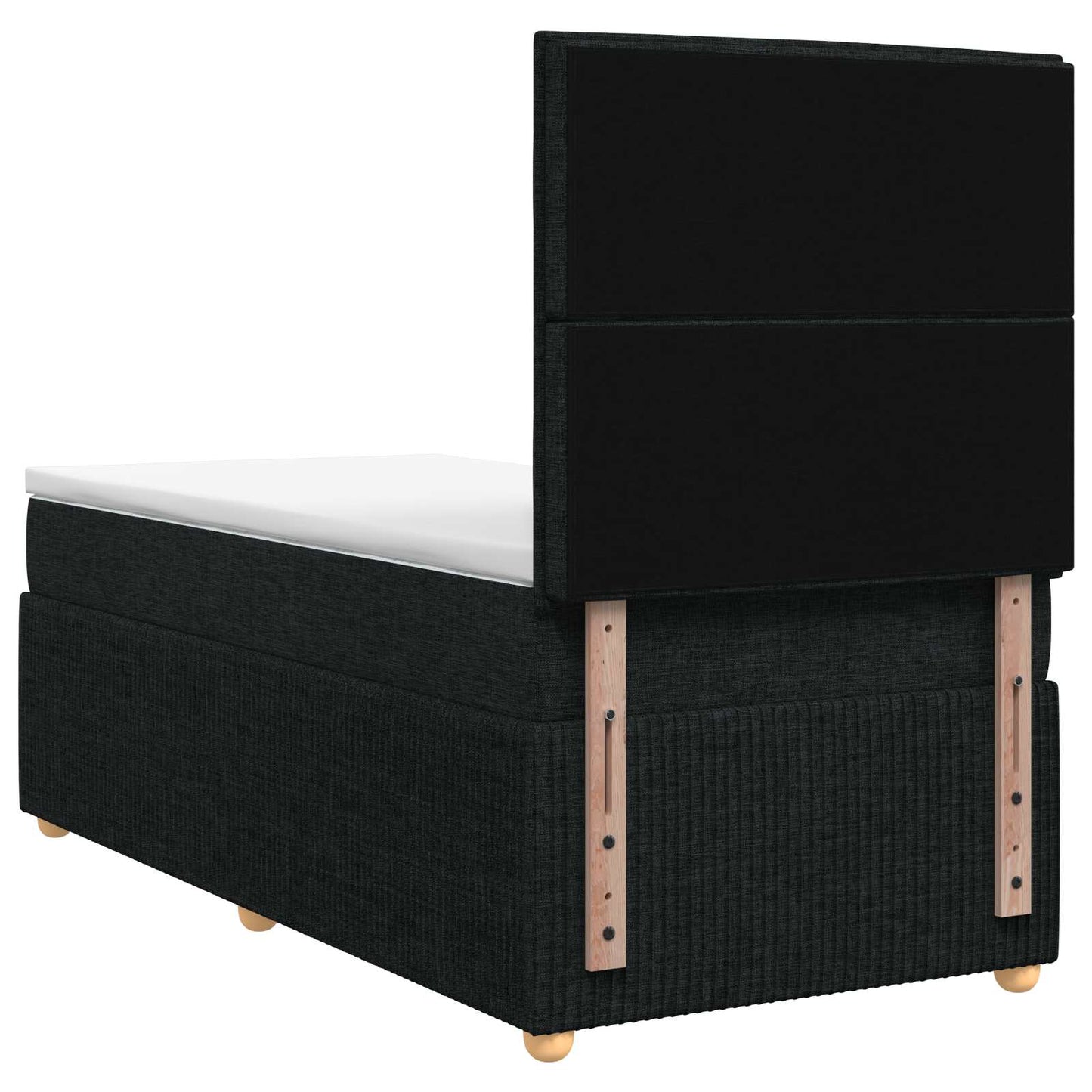 Boxspring ágy matraccal fejtámlával Fekete 90 x 190 cm Szövet