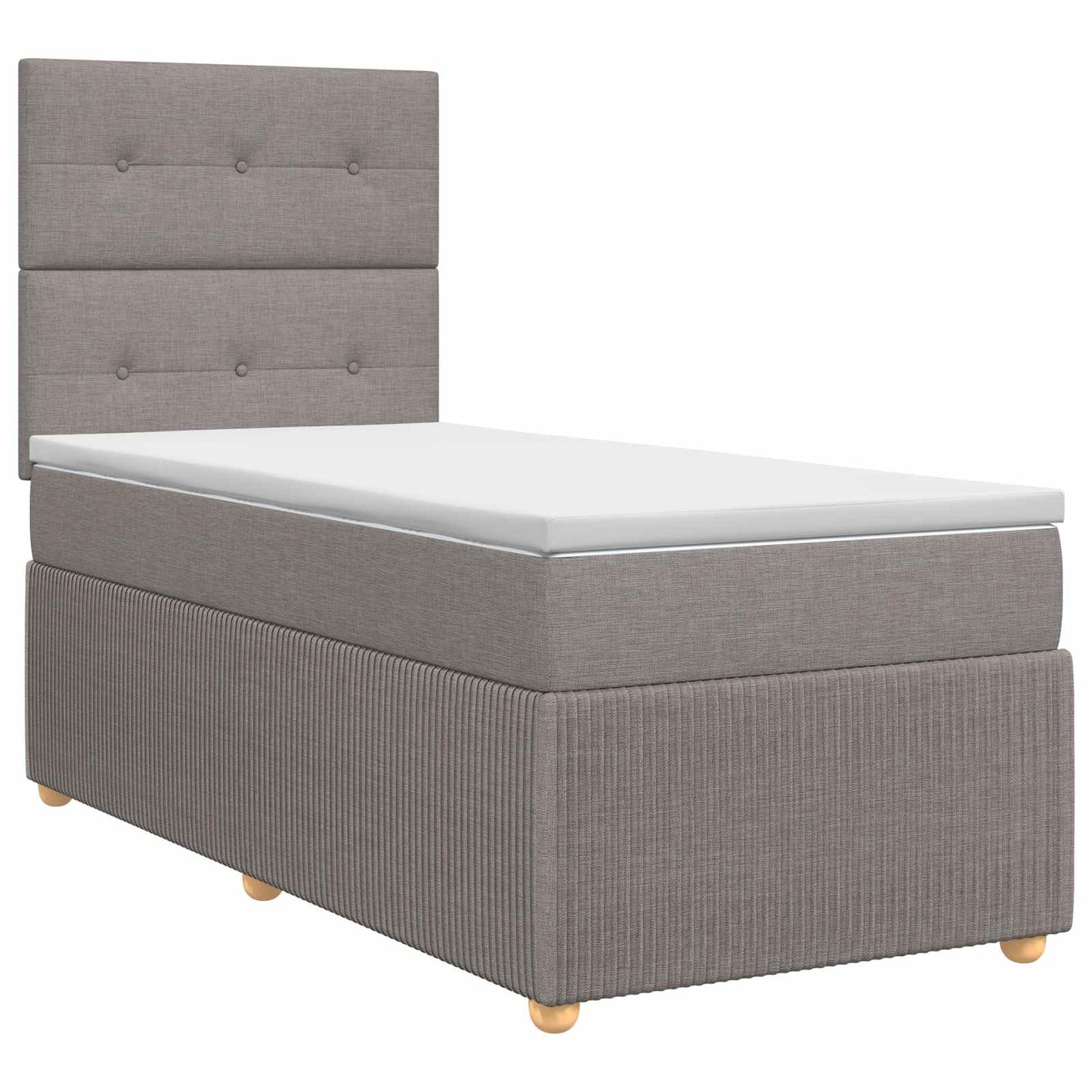 Boxspring ágy matraccal fejtámlával Tópszínű 90 x 190 cm Szövet