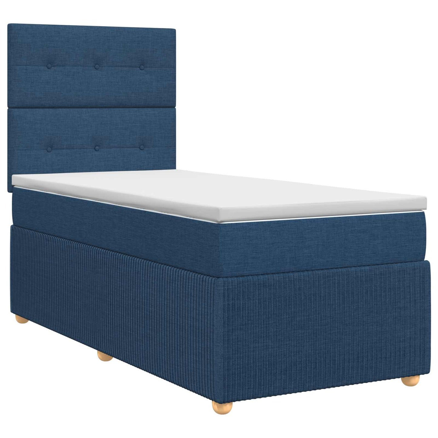 Boxspring ágy matraccal fejtámlával Kék 90 x 190 cm Szövet