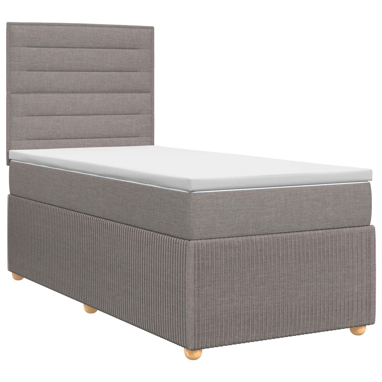 Boxspring ágy matraccal fejtámlával Tópszínű 90 x 200 cm Szövet