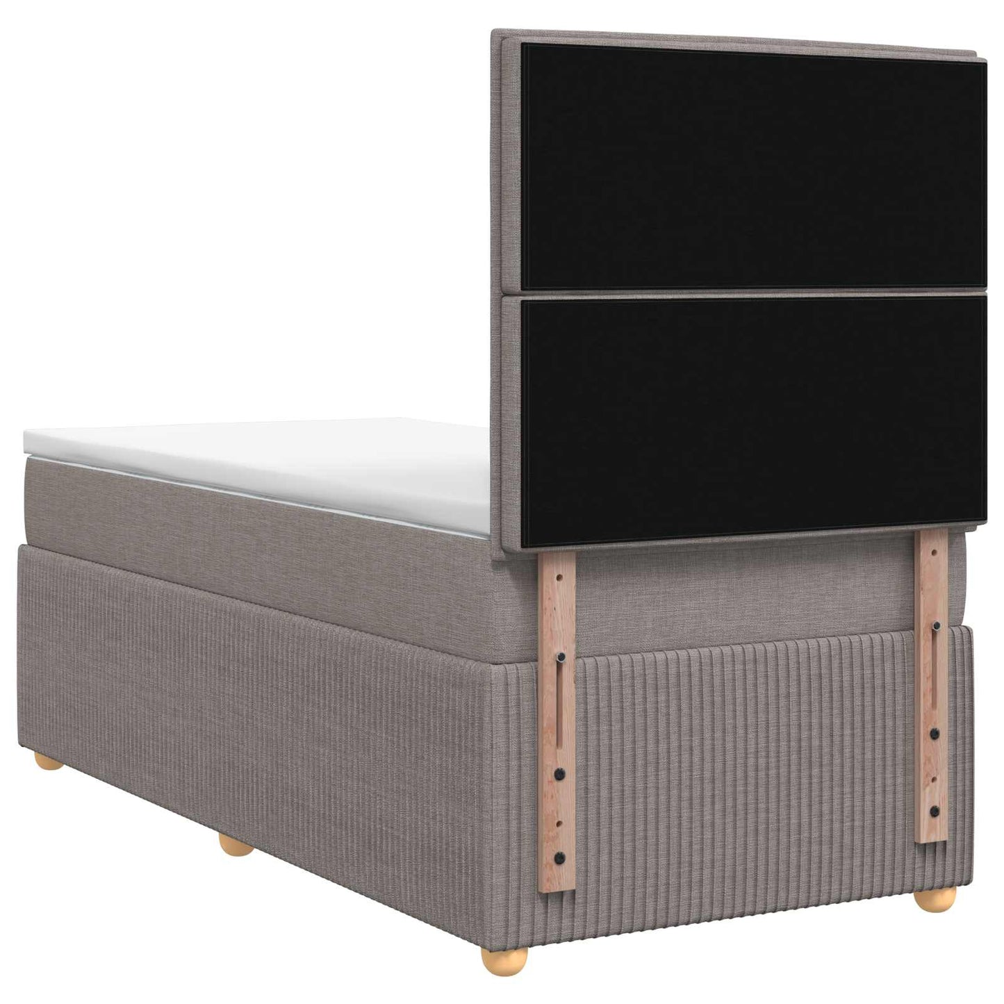 Boxspring ágy matraccal fejtámlával Tópszínű 90 x 200 cm Szövet