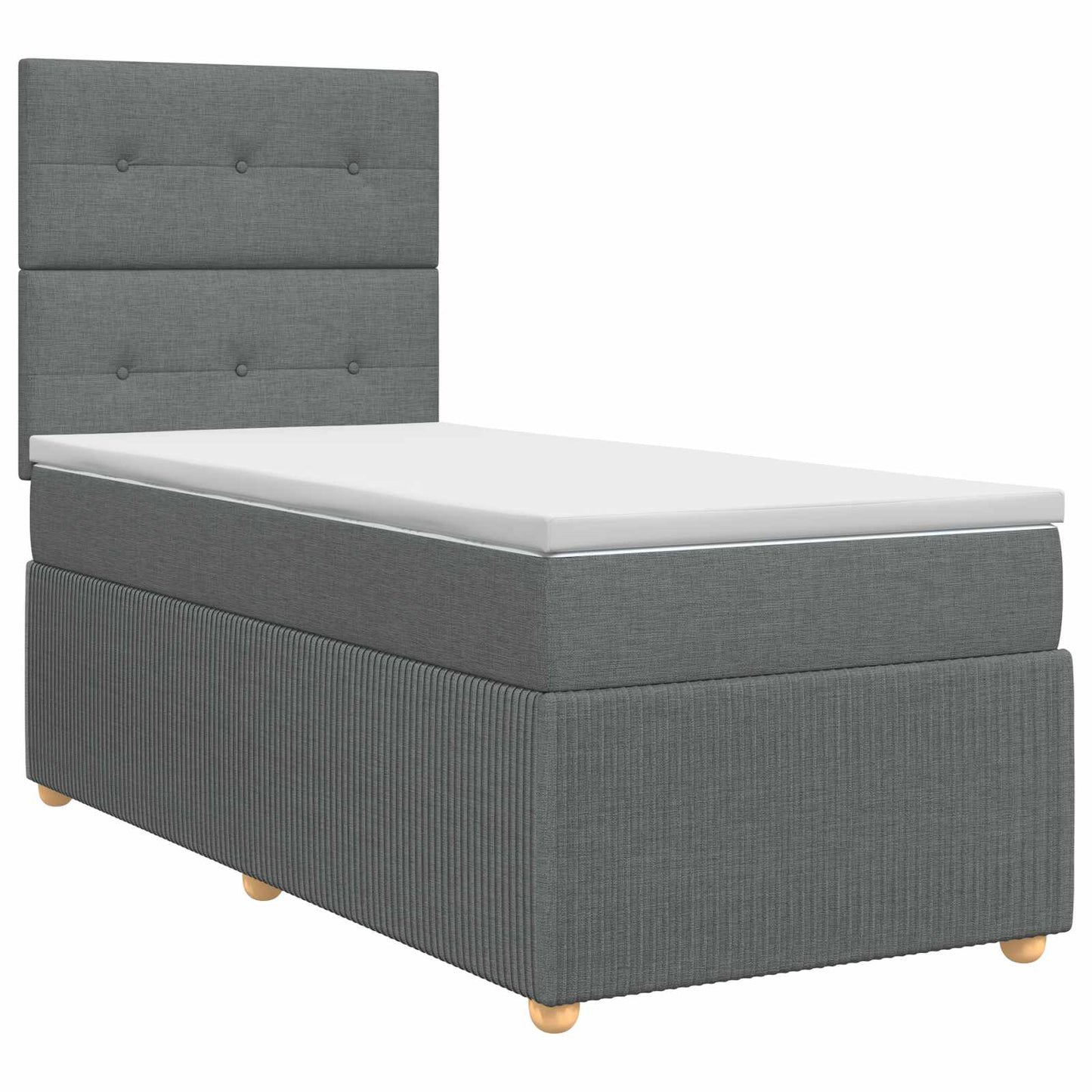 Boxspring ágy matraccal Sötétszürke 100 x 200 cm Szövet