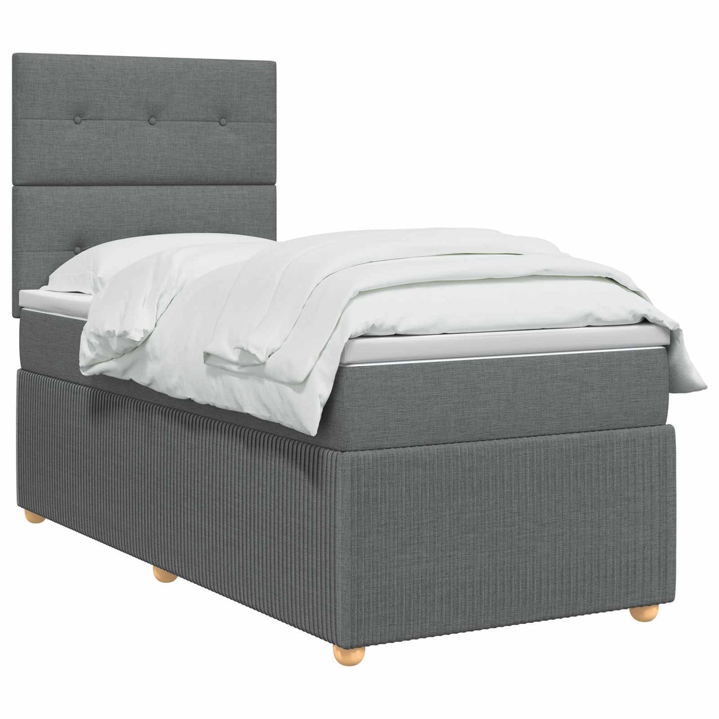 Boxspring ágy matraccal Sötétszürke 100 x 200 cm Szövet