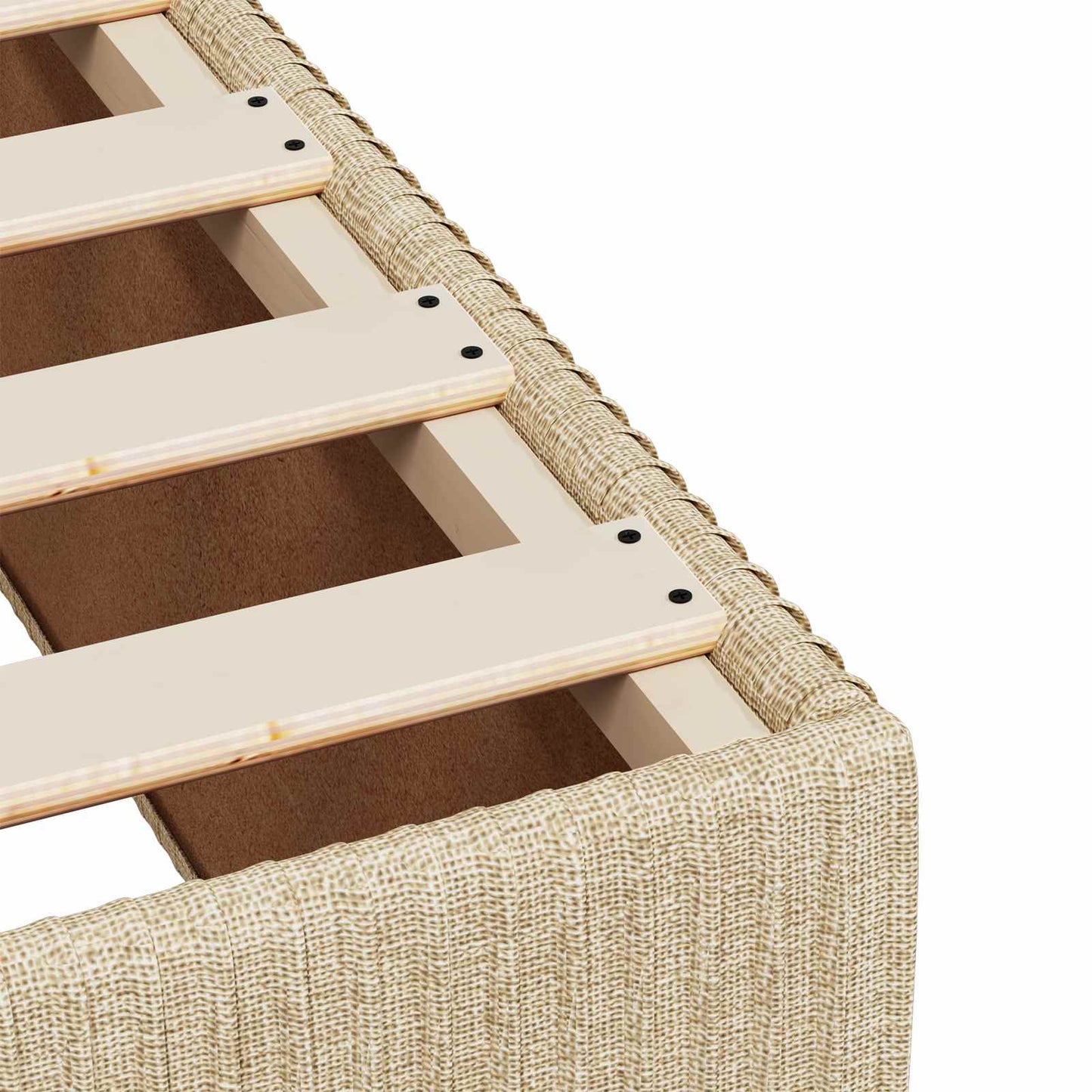 Boxspring ágy matraccal Krémszínű 100 x 200 cm Szövet