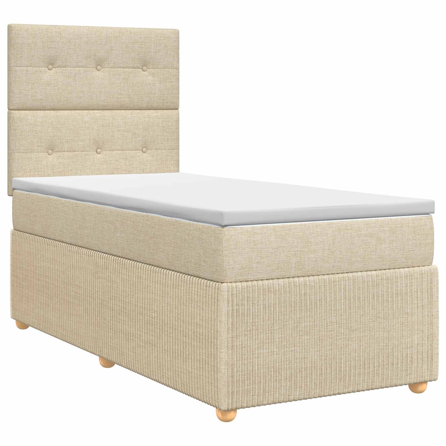 Boxspring ágy matraccal Krémszínű 100 x 200 cm Szövet
