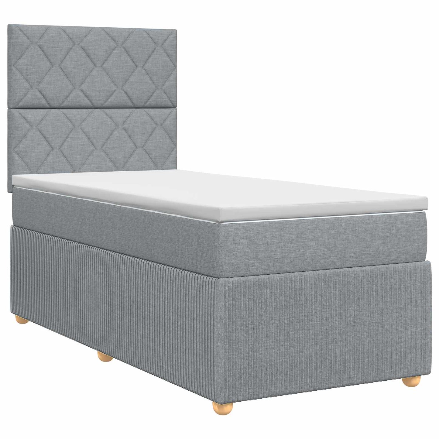 Boxspring ágy matraccal Világosszürke 100 x 200 cm Szövet
