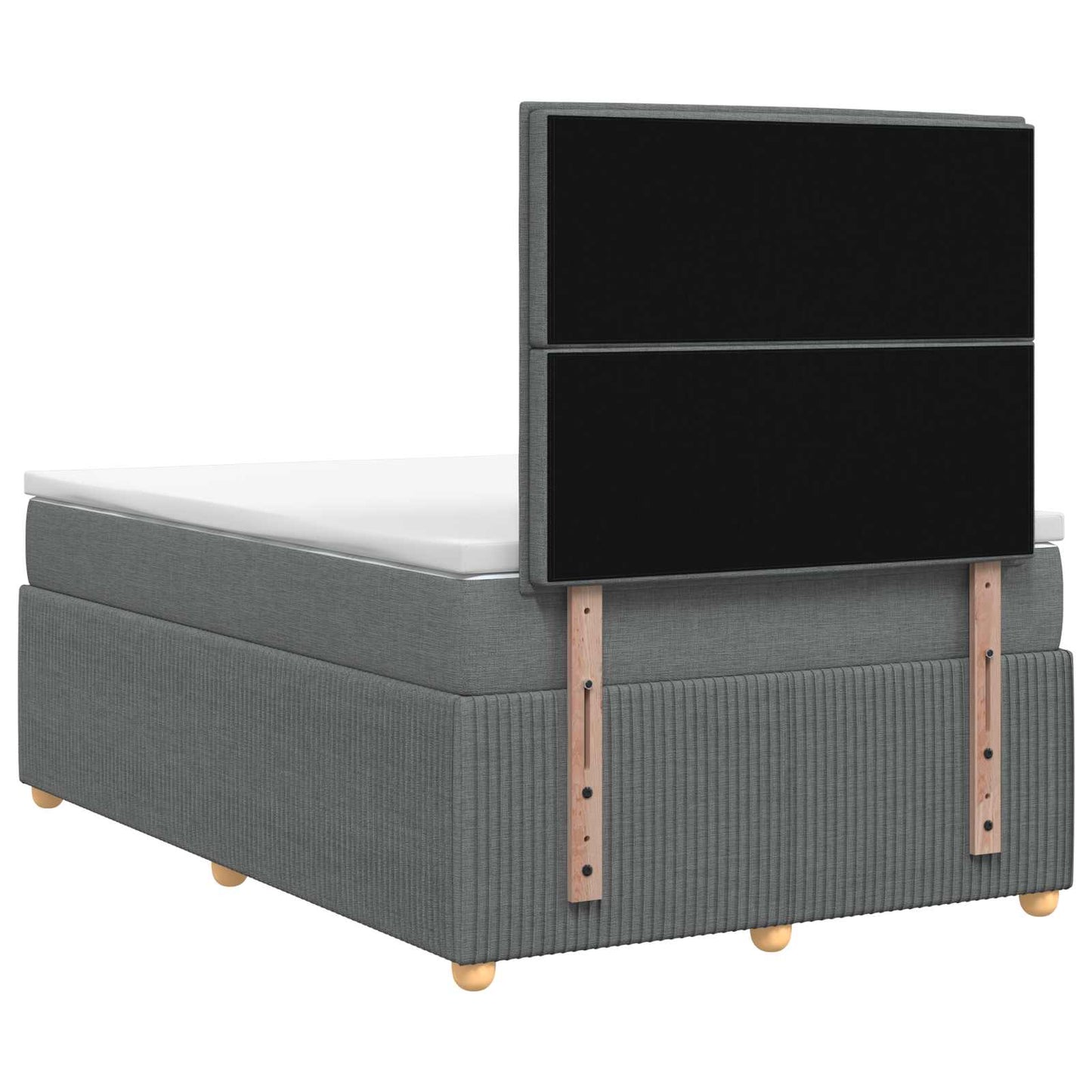 Boxspring ágy matraccal Sötétszürke 120 x 190 cm Szövet