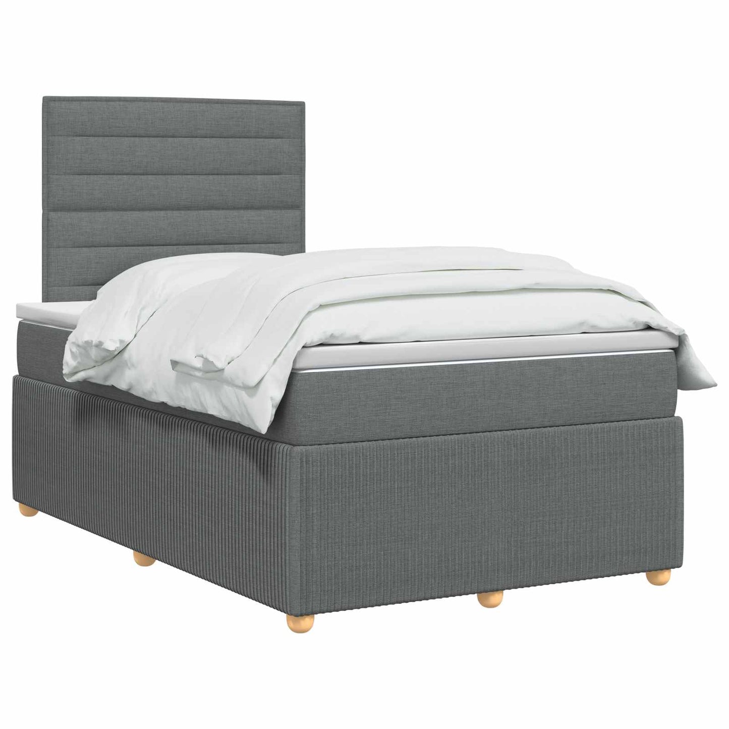 Boxspring ágy matraccal Sötétszürke 120 x 190 cm Szövet