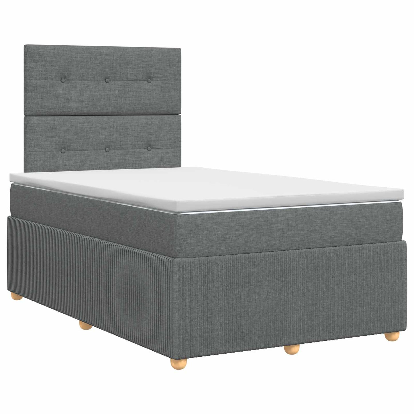 Boxspring ágy matraccal Sötétszürke 120 x 190 cm Szövet