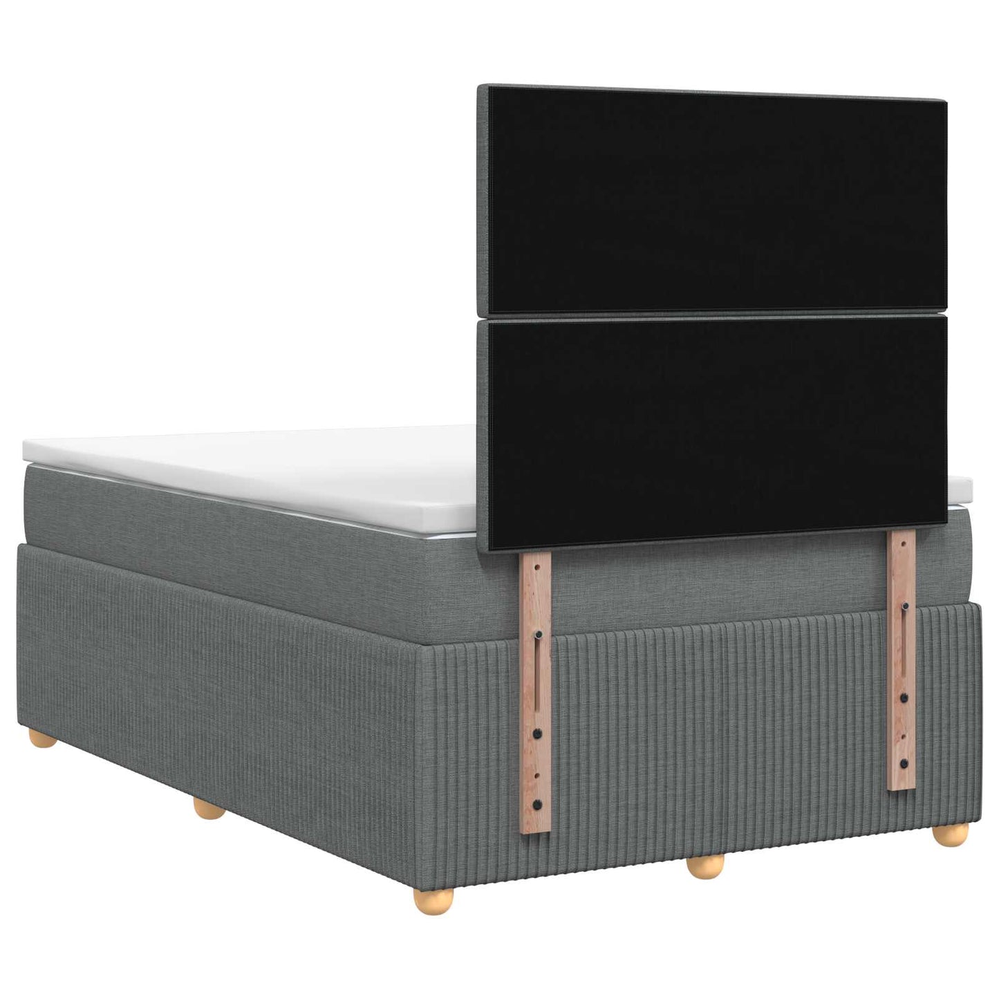 Boxspring ágy matraccal Sötétszürke 120 x 190 cm Szövet