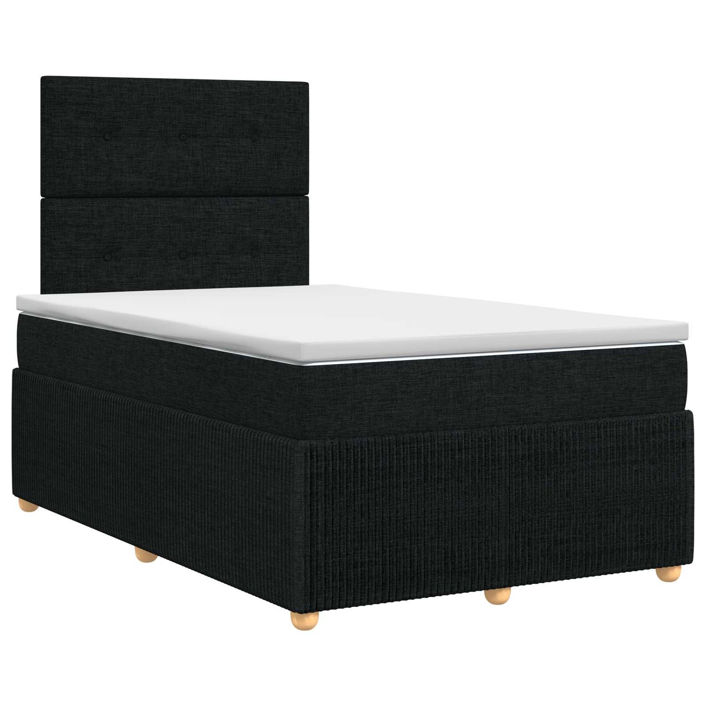 Boxspring ágy matraccal fejtámlával Fekete 120 x 190 cm Szövet