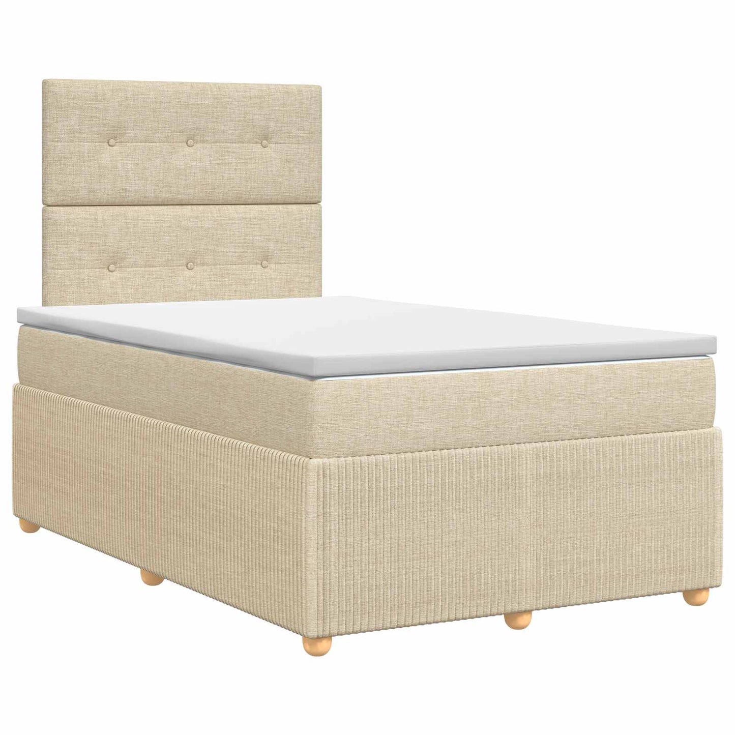 Boxspring ágy matraccal Krémszínű 120 x 190 cm Szövet