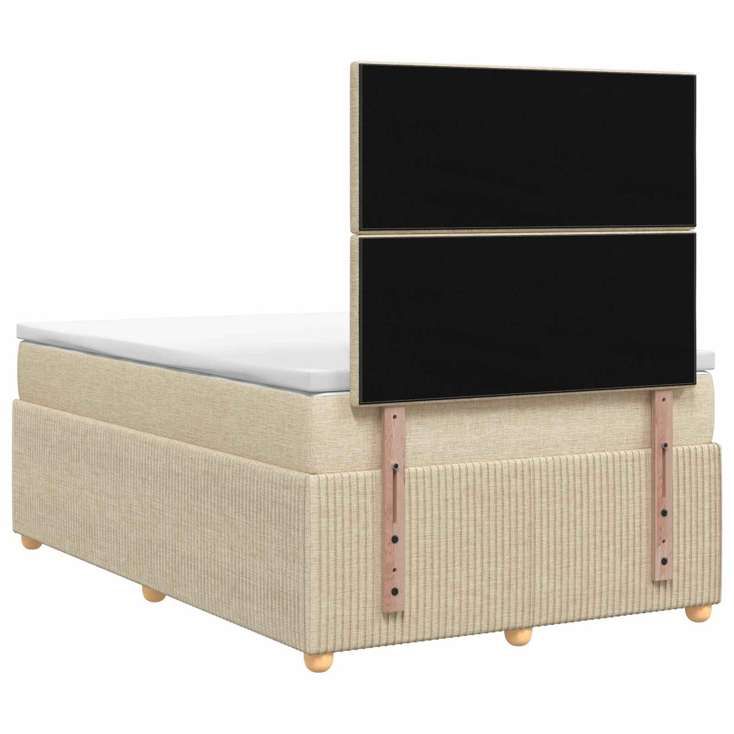 Boxspring ágy matraccal Krémszínű 120 x 190 cm Szövet