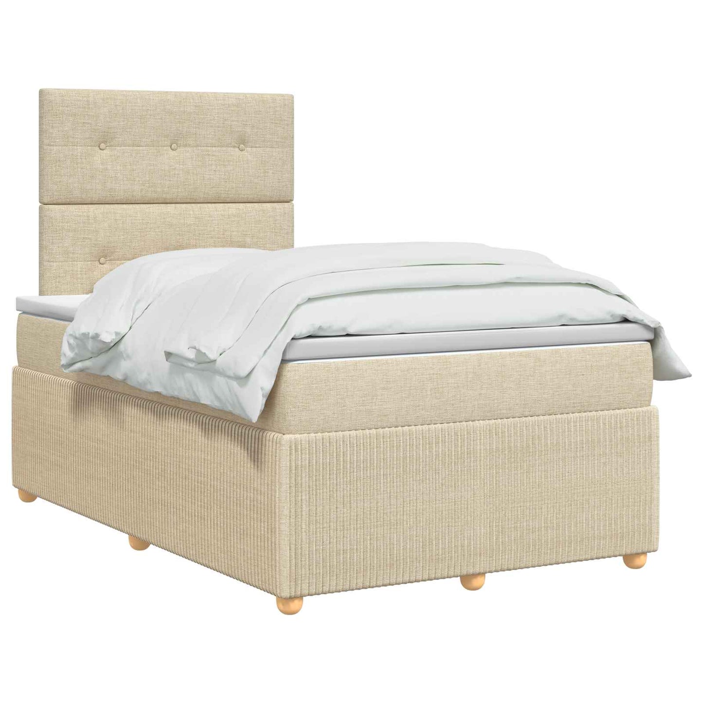 Boxspring ágy matraccal Krémszínű 120 x 190 cm Szövet