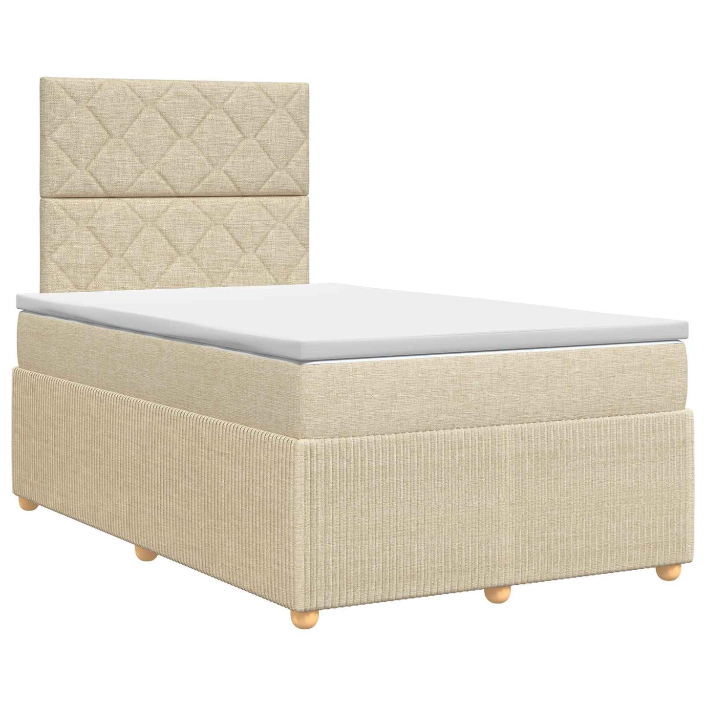 Boxspring ágy matraccal Krémszínű 120 x 190 cm Szövet