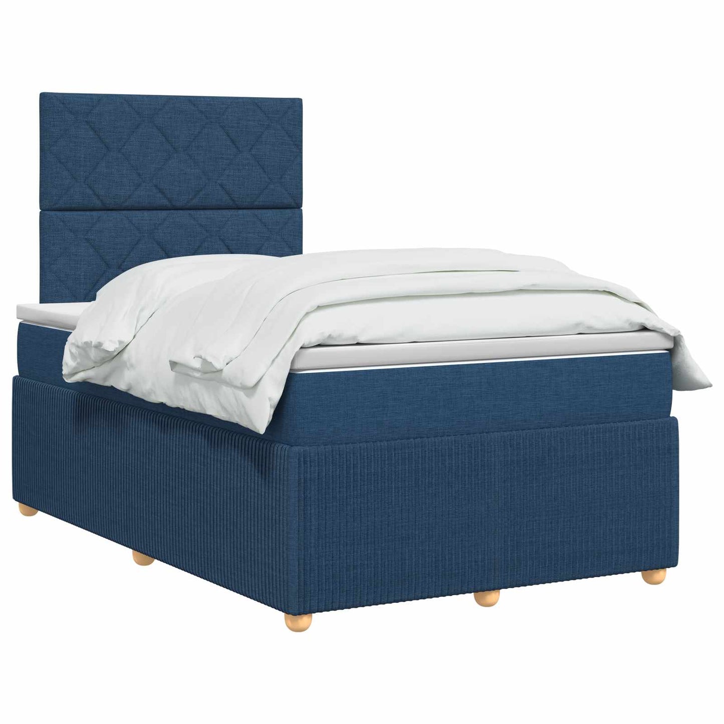 Boxspring ágy matraccal fejtámlával Kék 120 x 190 cm Szövet