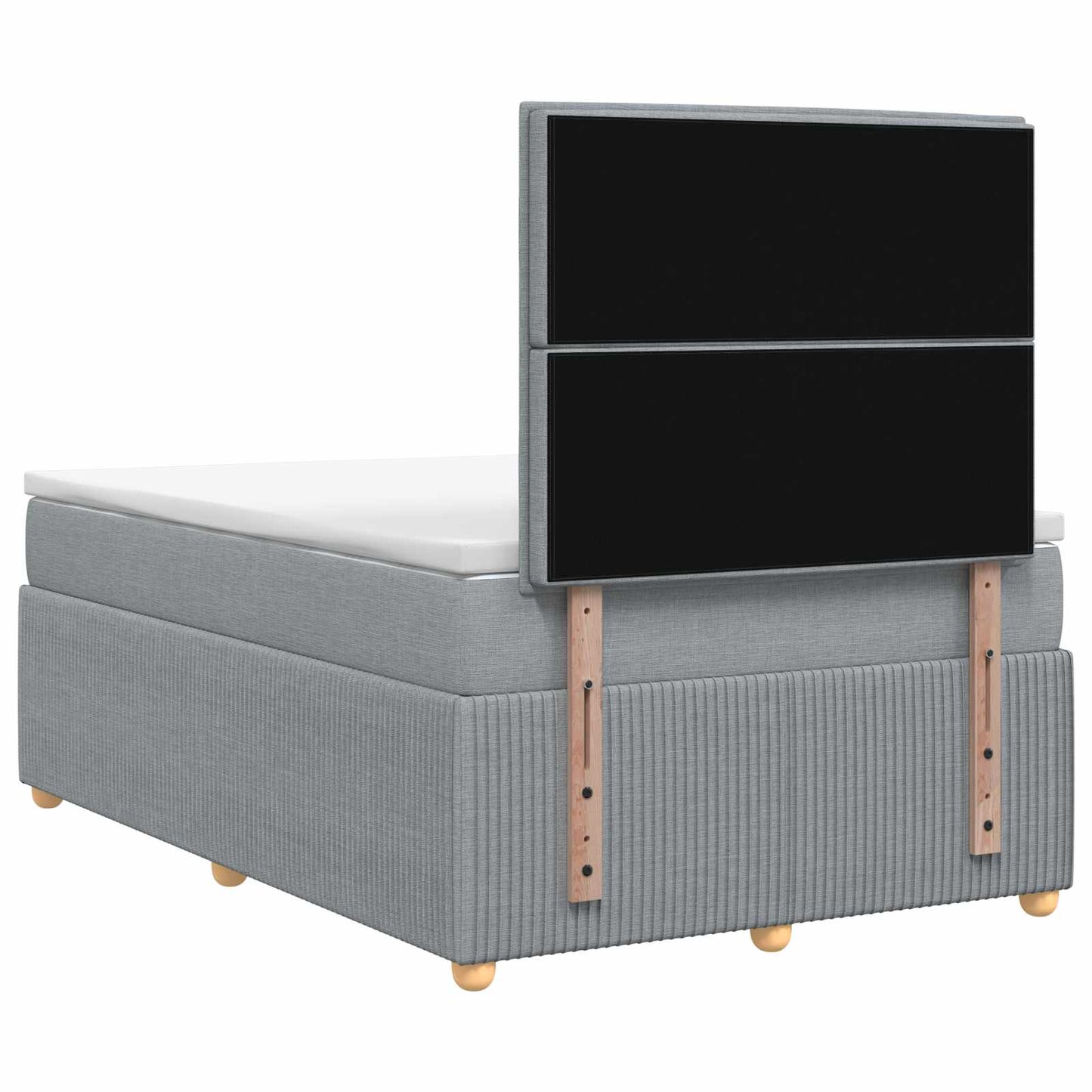 Boxspring ágy matraccal Világosszürke 120 x 200 cm Szövet