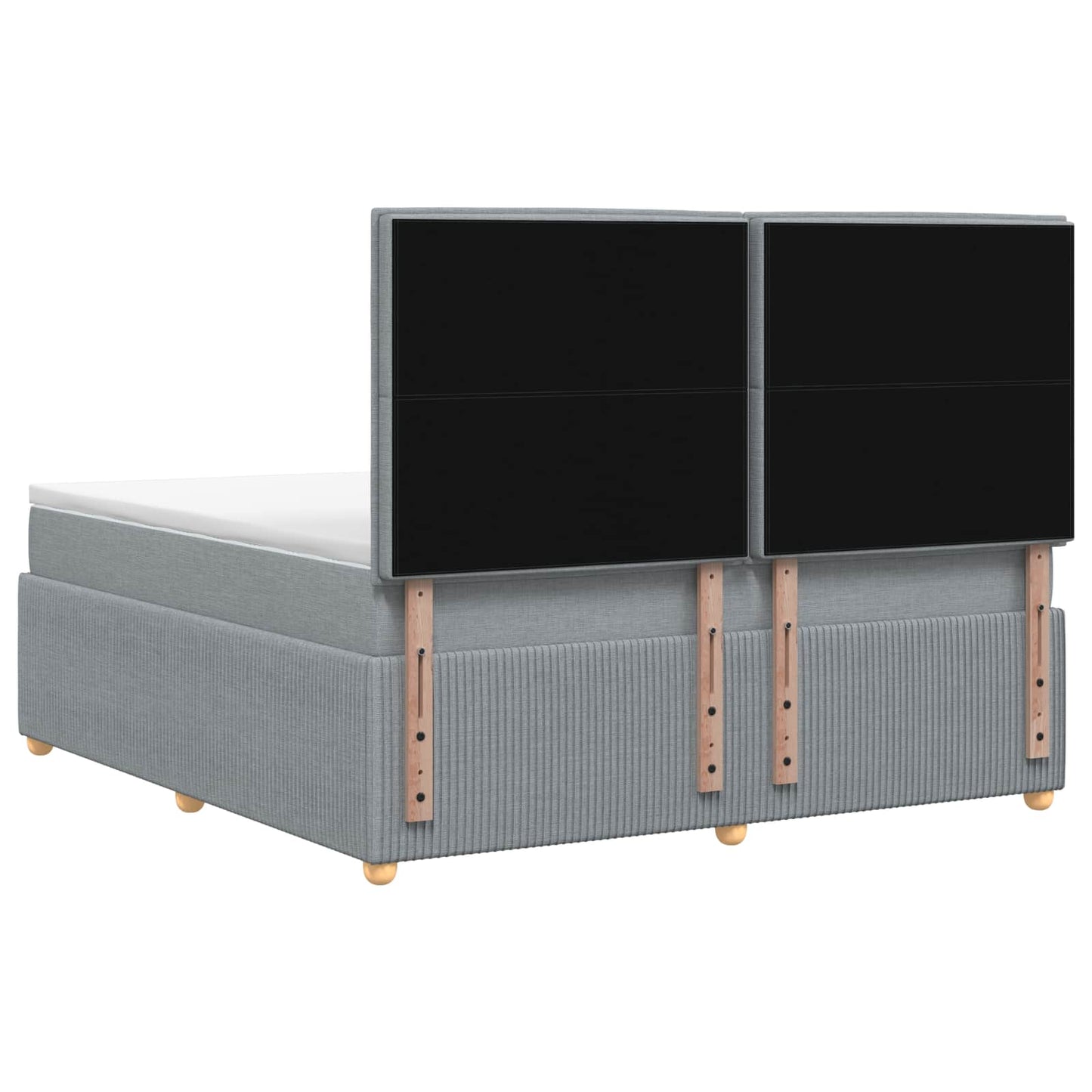 Boxspring ágy matraccal Világosszürke 140 x 190 cm Szövet