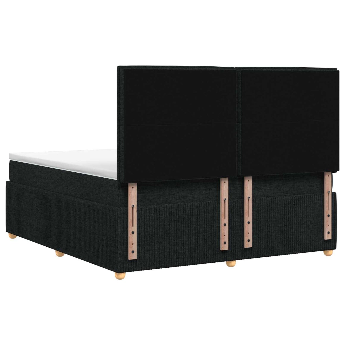 Boxspring ágy matraccal fejtámlával Fekete 140 x 190 cm Szövet