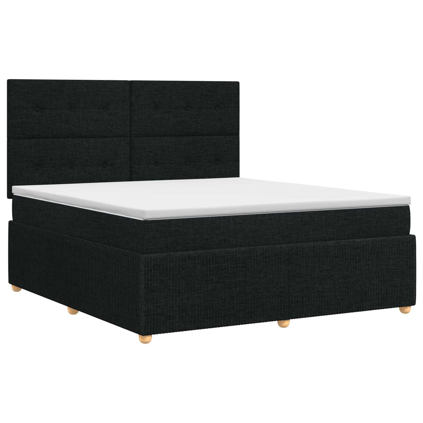Boxspring ágy matraccal fejtámlával Fekete 140 x 190 cm Szövet