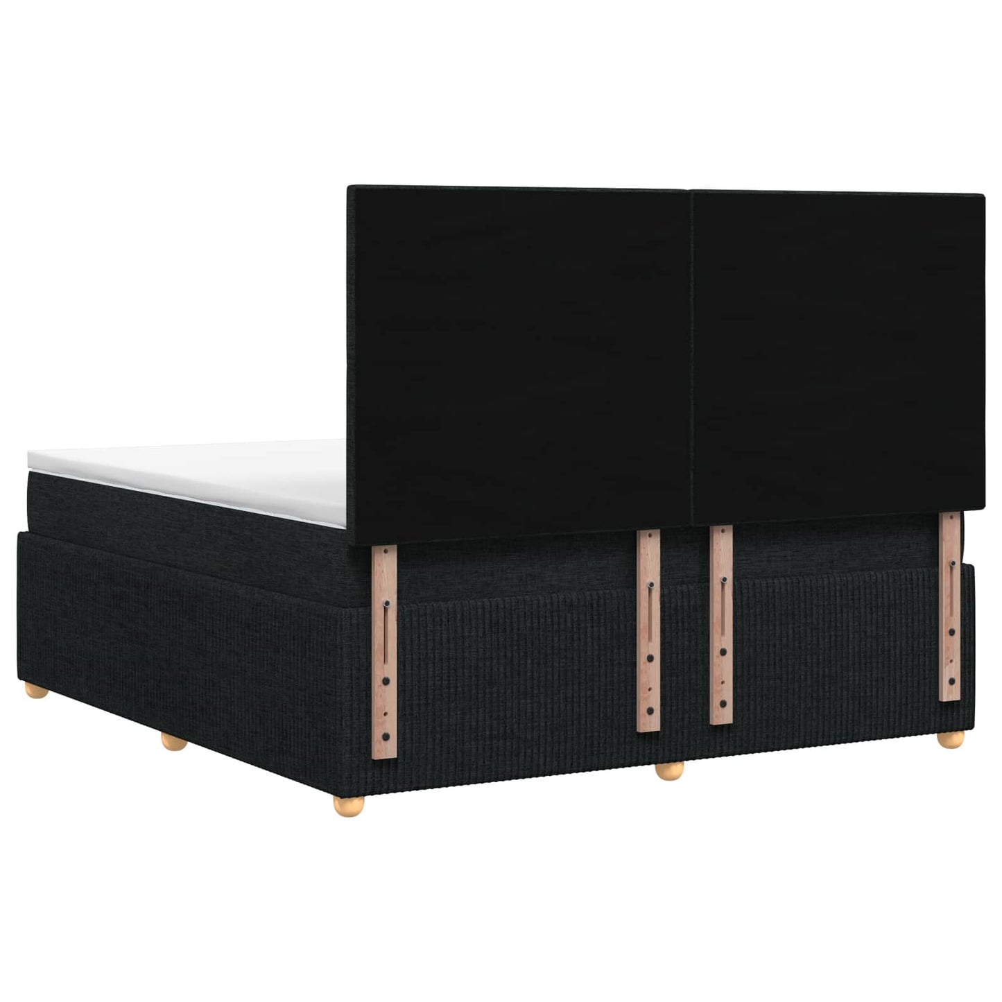 Boxspring ágy matraccal fejtámlával Fekete 140 x 190 cm Szövet