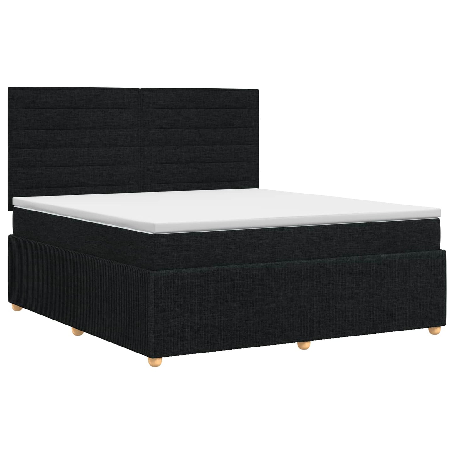 Boxspring ágy matraccal fejtámlával Fekete 140 x 200 cm Szövet