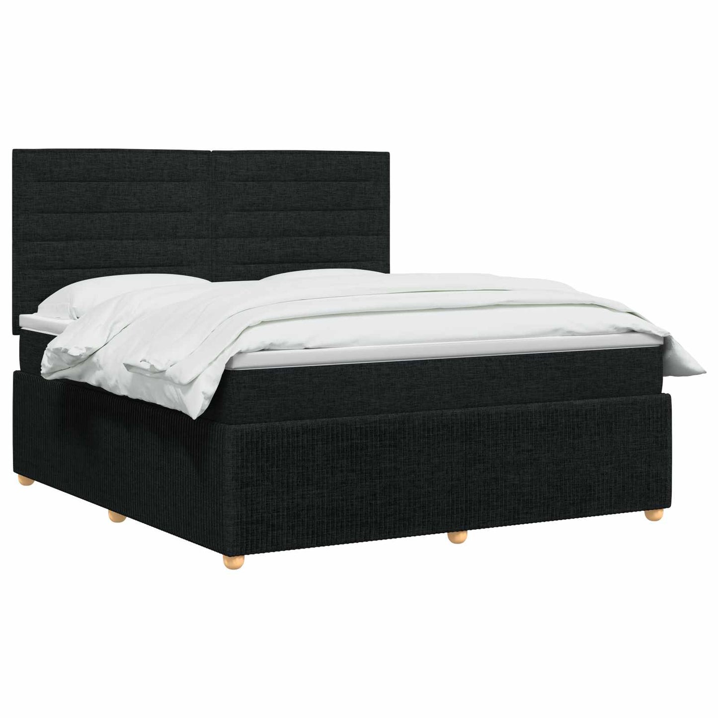 Boxspring ágy matraccal fejtámlával Fekete 140 x 200 cm Szövet