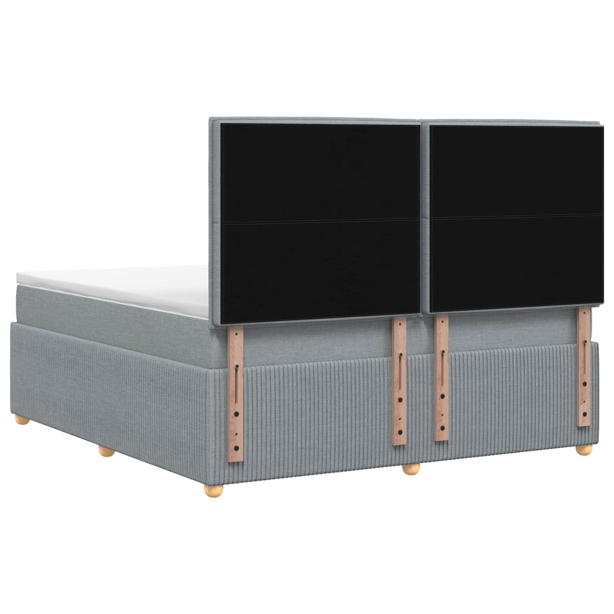 Boxspring ágy matraccal Világosszürke 160 x 200 cm Szövet
