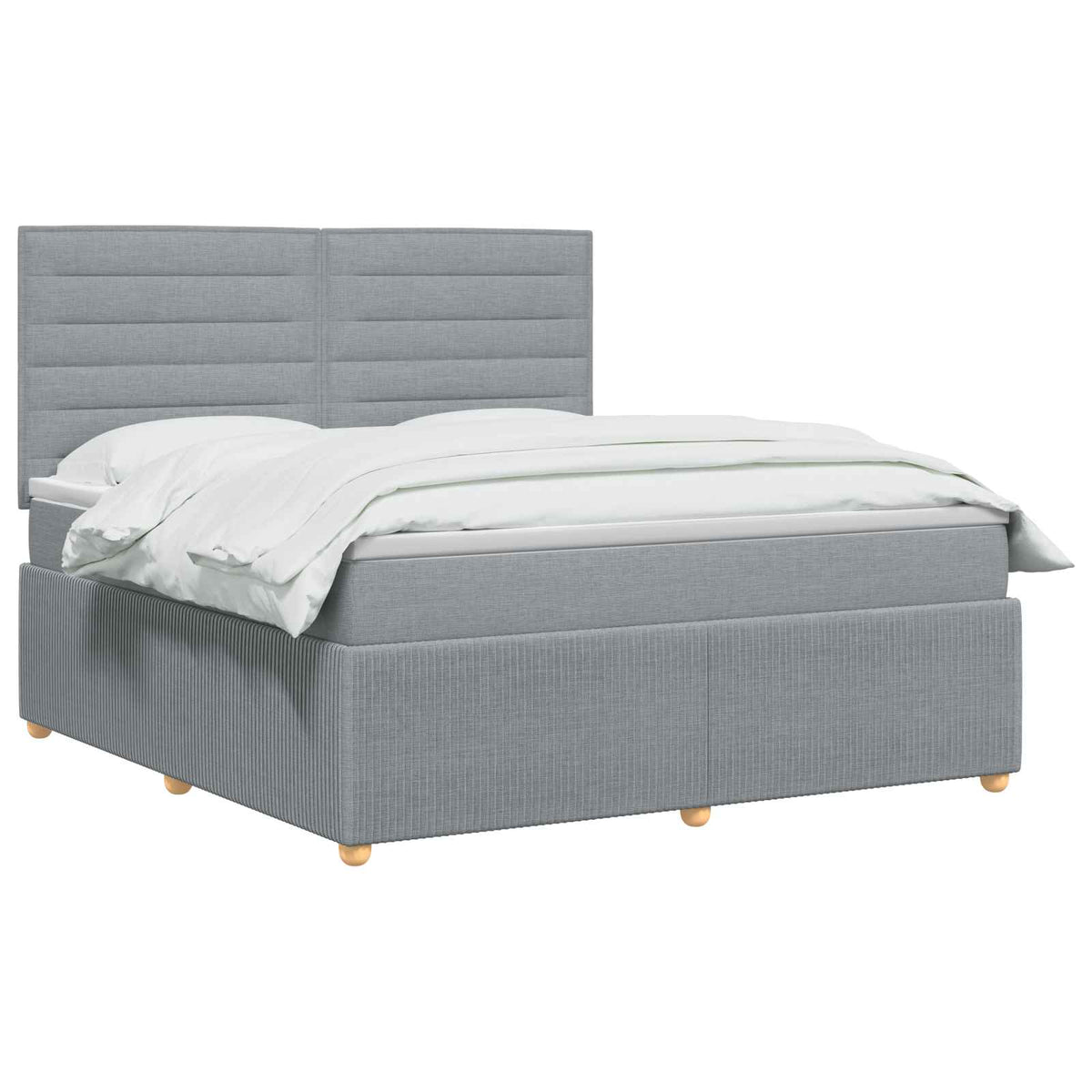 Boxspring ágy matraccal Világosszürke 160 x 200 cm Szövet