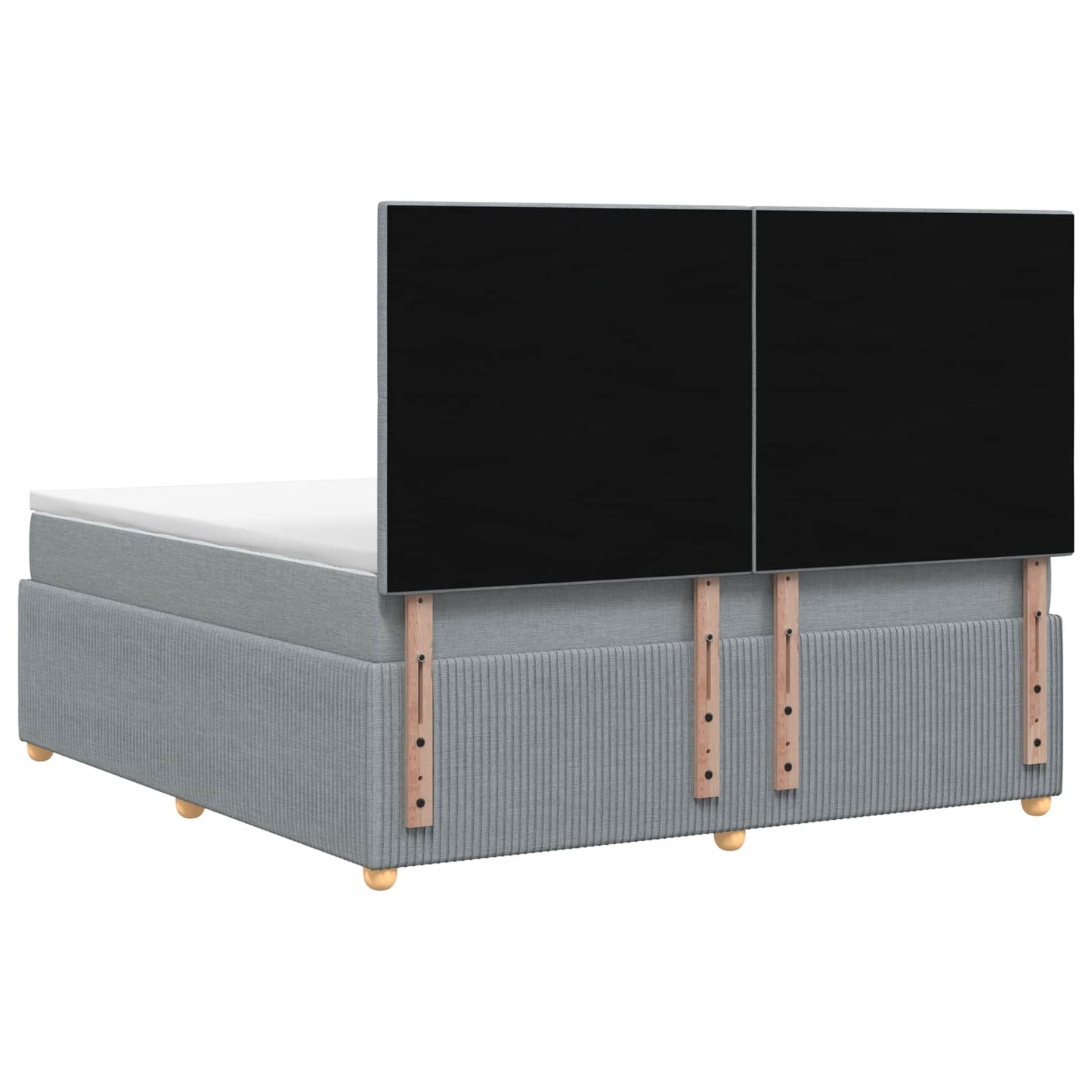 Boxspring ágy matraccal Világosszürke 160 x 200 cm Szövet