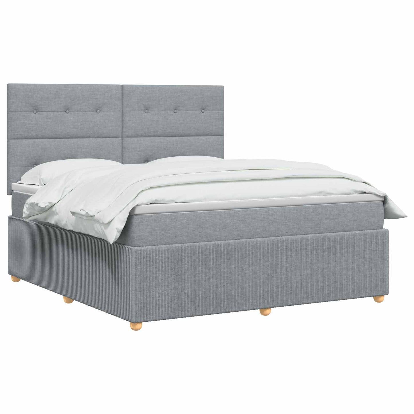 Boxspring ágy matraccal Világosszürke 160 x 200 cm Szövet