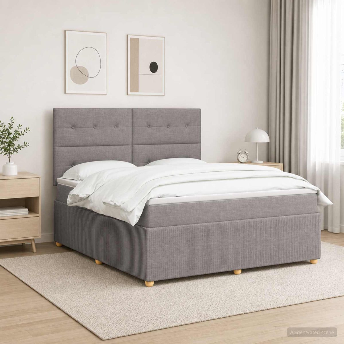 Boxspring ágy matraccal Tópszínű 160 x 200 cm Szövet