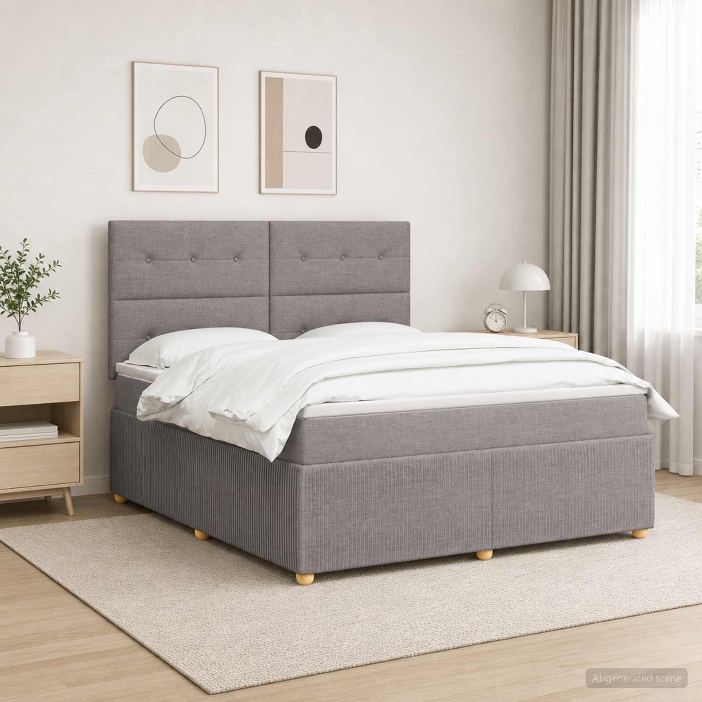 Boxspring ágy matraccal Tópszínű 180 x 200 cm Szövet
