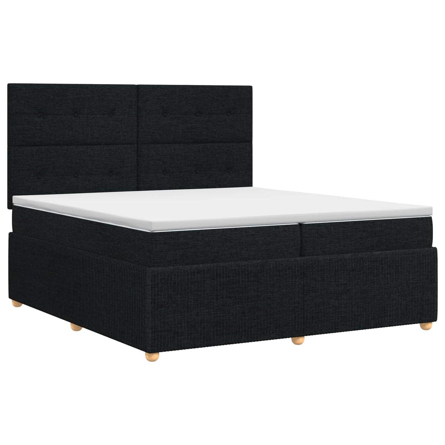 Boxspring ágy matraccal fejtámlával Fekete 200 x 200 cm Szövet