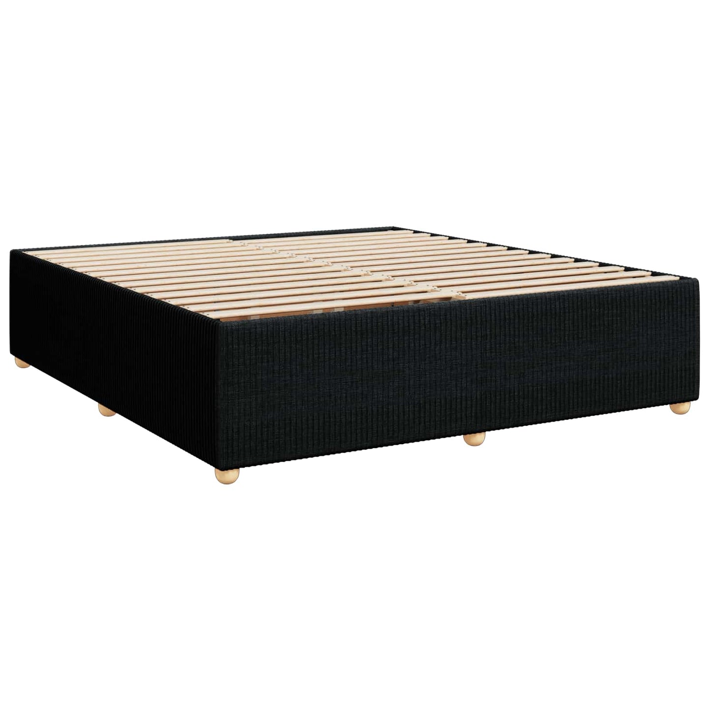 Boxspring ágy matraccal fejtámlával Fekete 200 x 200 cm Szövet