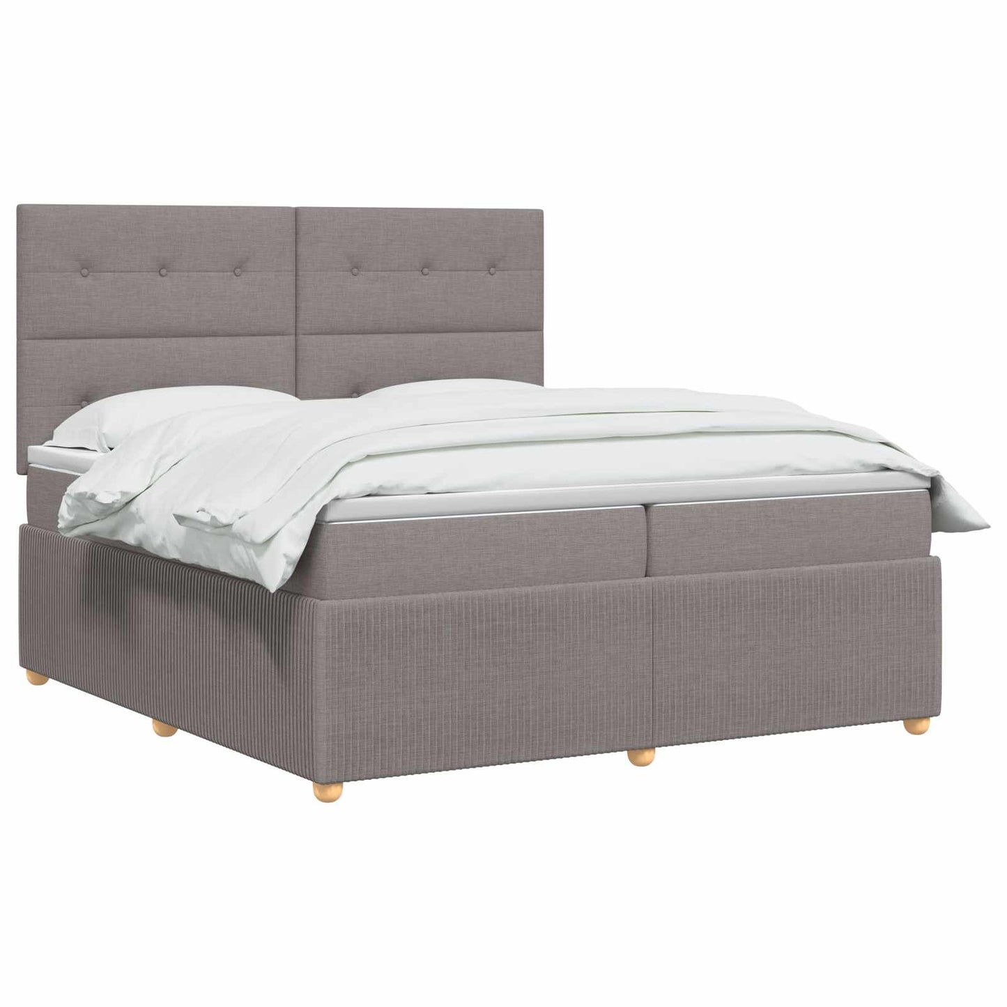 Boxspring ágy matraccal Tópszínű 200 x 200 cm Szövet