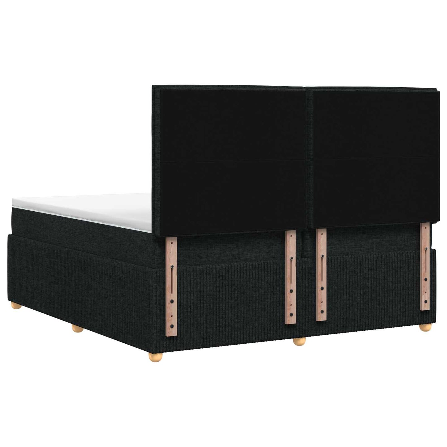 Boxspring ágy matraccal fejtámlával Fekete 200 x 200 cm Szövet