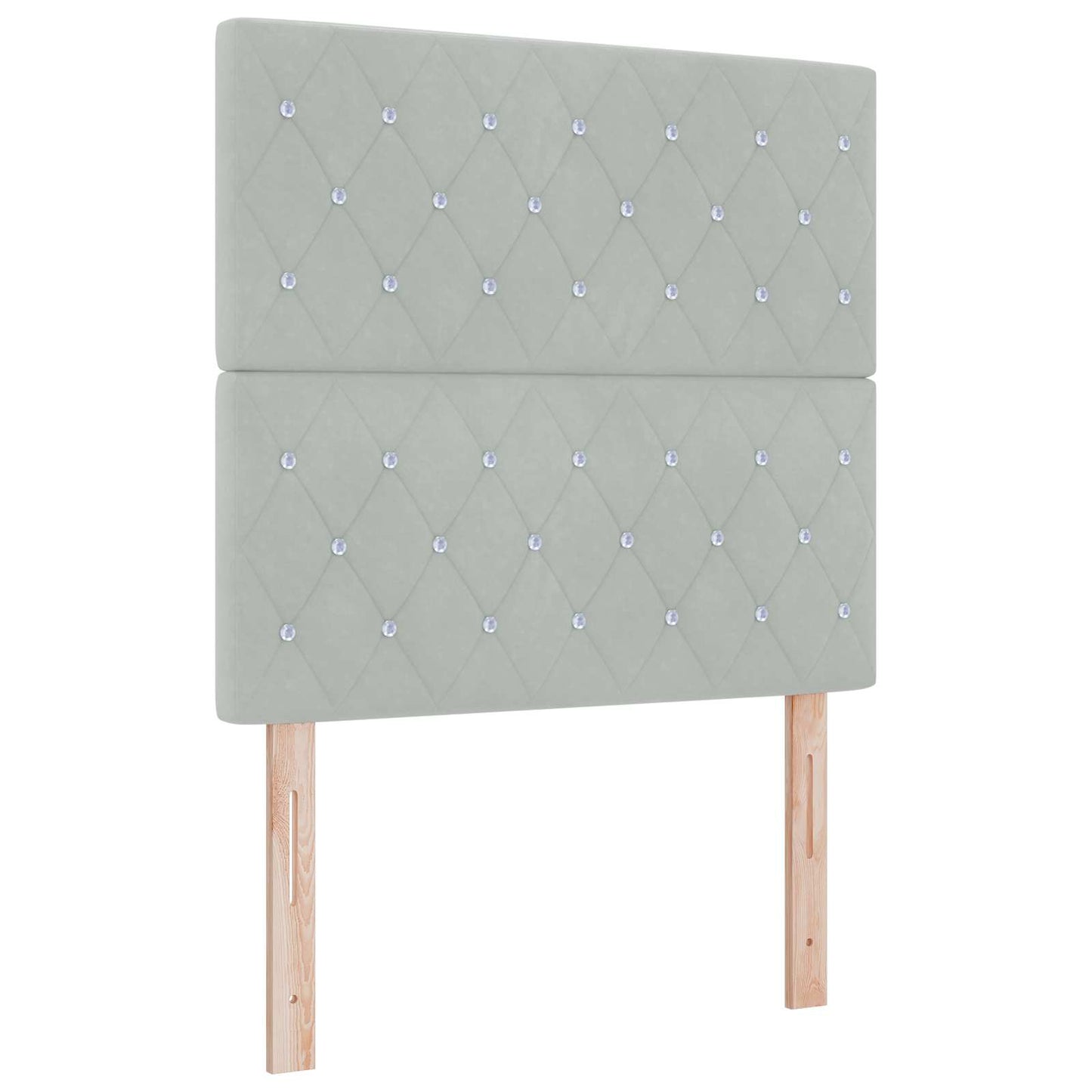 Boxspring ágy matraccal Világosszürke 80 x 200 cm Bársony